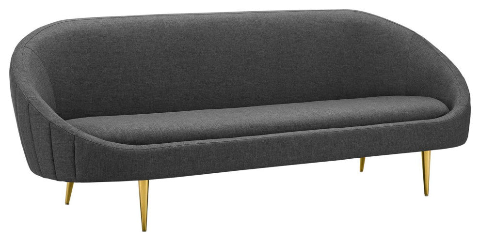 Sublime Vertical Curve Back Fabric Sofa Gray
