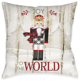 Laural Home Nutcracker Christmas Joy 18" X 18" Indoor Decorative Pillow