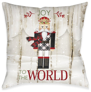 Laural Home Nutcracker Christmas Joy 18" X 18" Indoor Decorative Pillow
