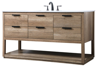 Louie 60" SIngle Bathroom Vanity, Natural Oak