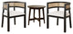 GDF Studio 3-Piece Bistro Set, Mid-Century End Table & 2 Chairs, Beige/Black