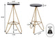 Trinity Modern Industiral Iron Tripod Backless Bar Stool, Black