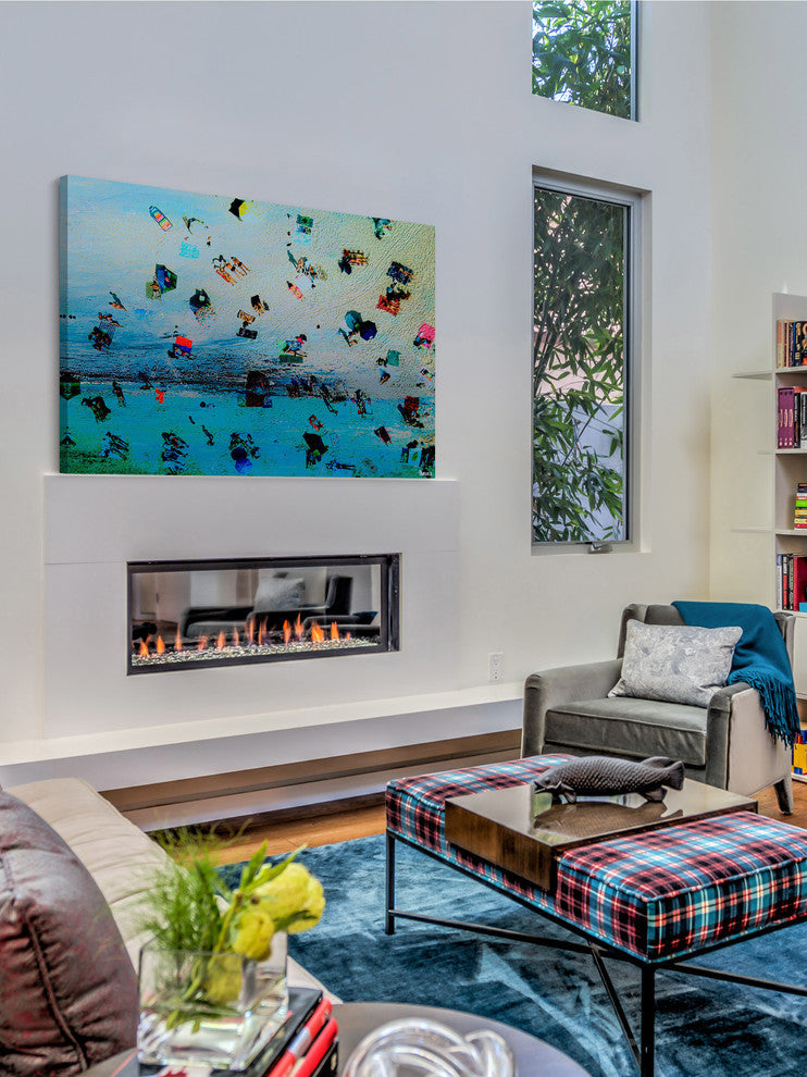 "Beach At Dusk" Painting Print on Wrapped Canvas, 18"x12"