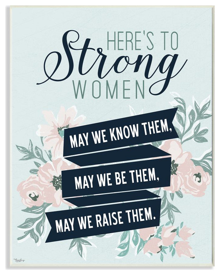 Strong Women Inspirational Flower Word Design, 13"x19"