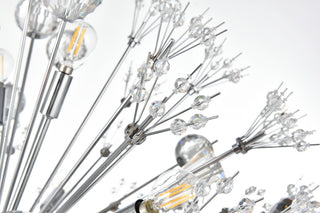 Victor 50" Crystal Starburst Round Pendant, Chrome