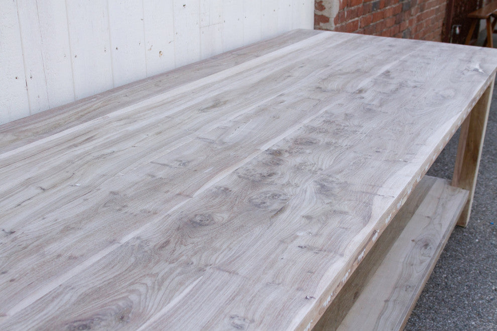 Bleached Teak Mother of Pearl Blossom Table