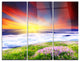 "Sunrise With Blooming Flowers" Metal Wall Art, 3 Panels, 36"x28"