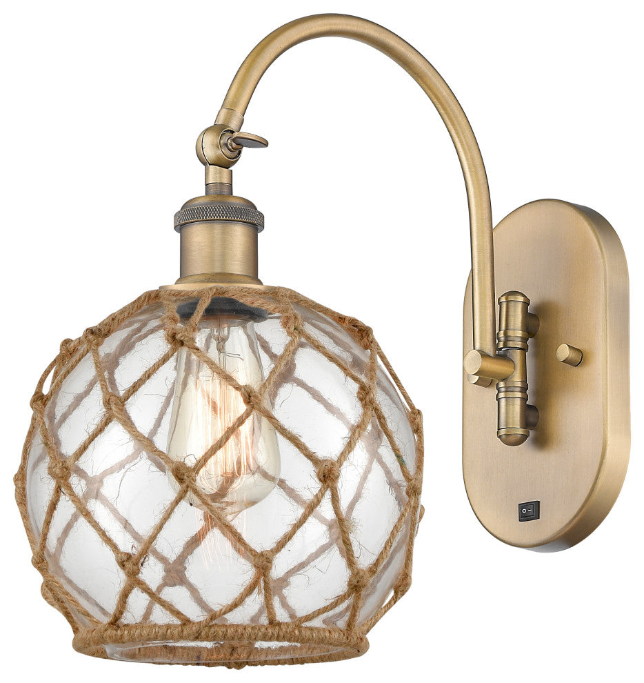 Innovations 518-1W-BB-G122-8RB 1-Light Sconce, Brushed Brass