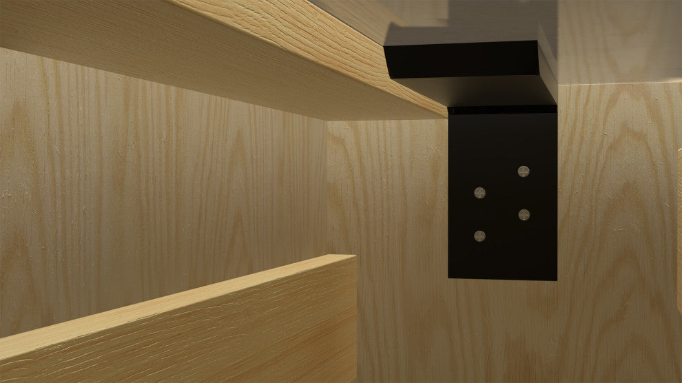 Black Countertop Support Bracket, T-Bracket, 42"