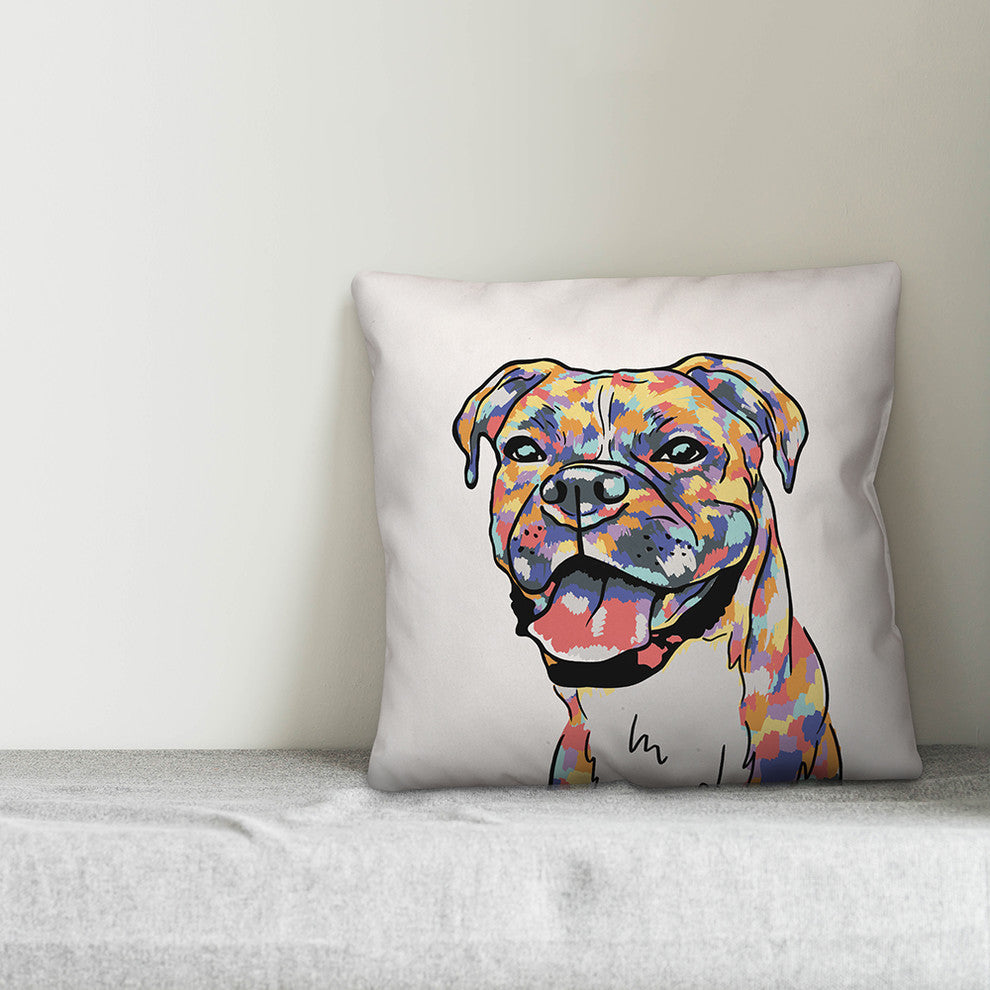 Watercolor Boxer Throw Pillow