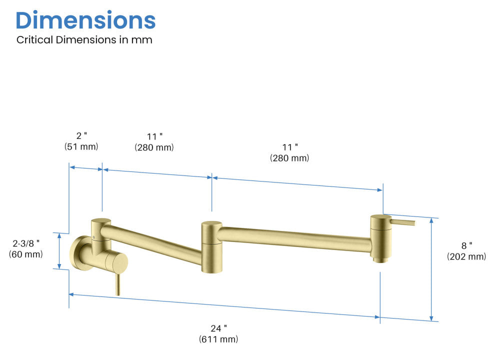 Circular Pot Filler, Brushed Gold