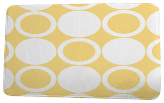 Cuban Flare ModCircles Geometric Print Bath Mat, Yellow, 17"x24"