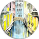 Canal In Venice, Cityscape Disc Metal Wall Art, 23"