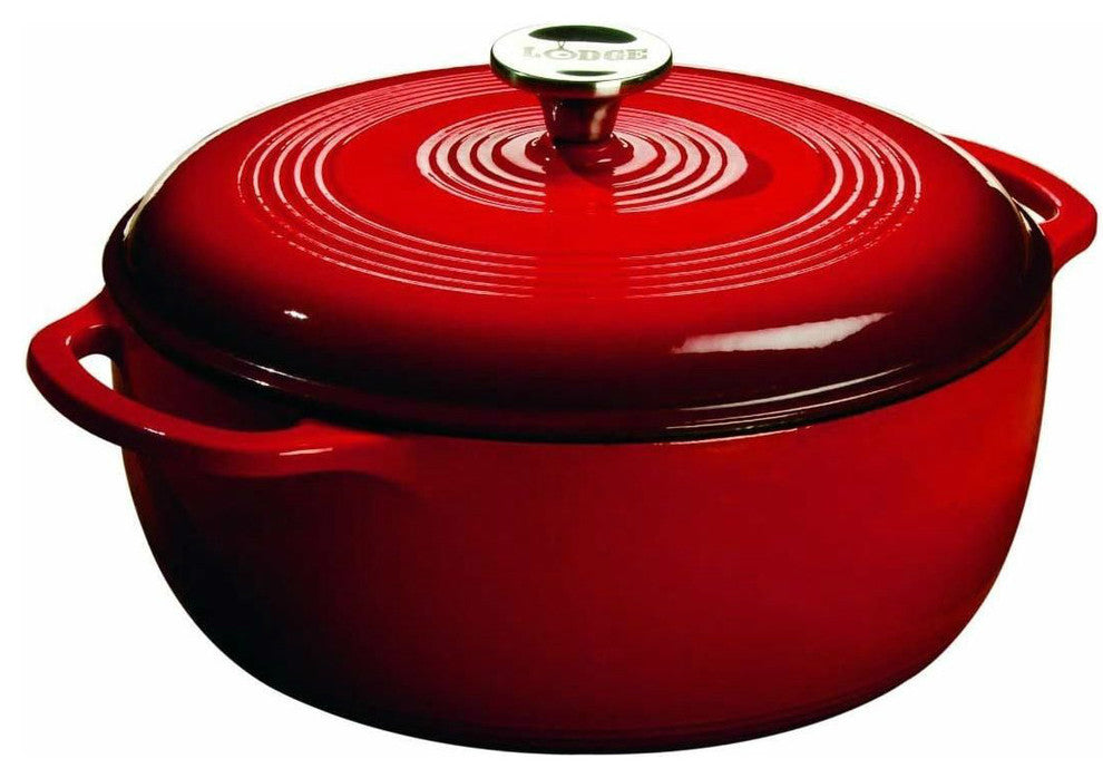 Lodge Color Enamel Dutch Oven, Red, 6 qt.