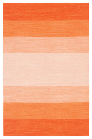 India Contemporary Area Rug, Orange and Cream, 7'9"x10'6" Rectangle