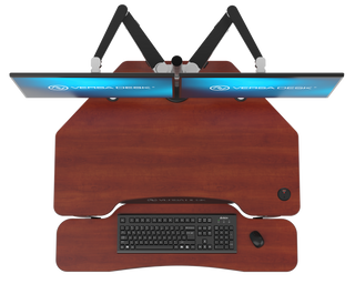 VersaDeskÂ® PowerProÂ® Corner Electric Standing Desk Converter with USB Charging, Cherry