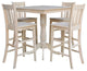 36" x 36" Square Top Pedestal Table With 4 Bar Height Stools (Set of 5)