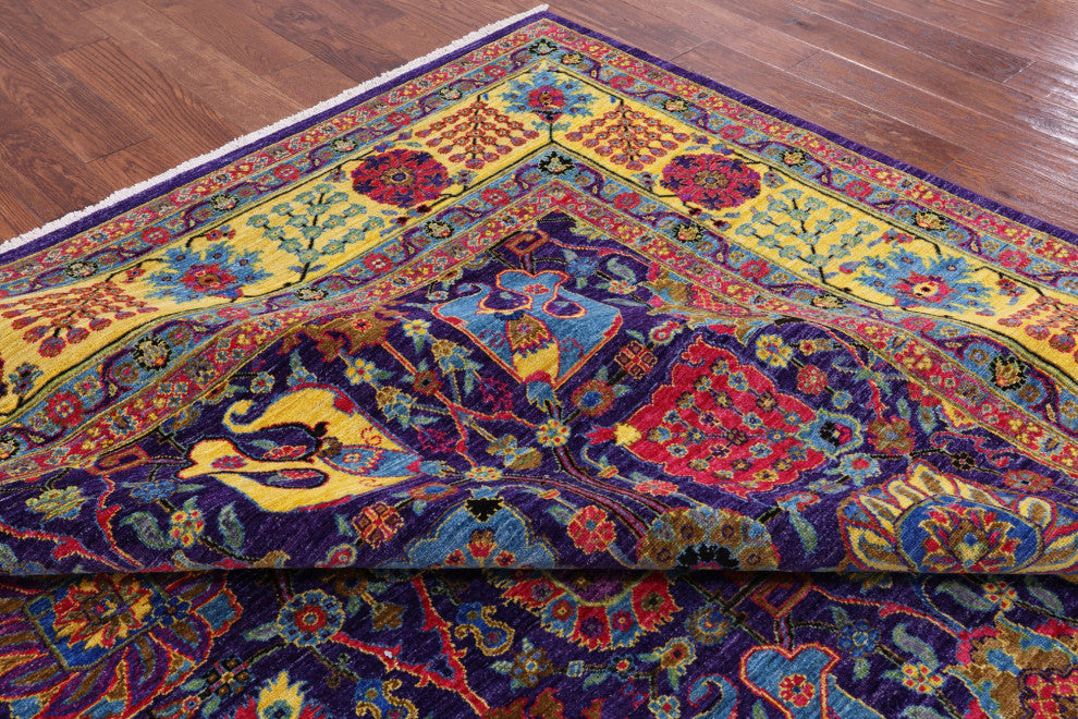 9' 2" X 11' 7" Persian Tabriz Hand Knotted Rug Q4908