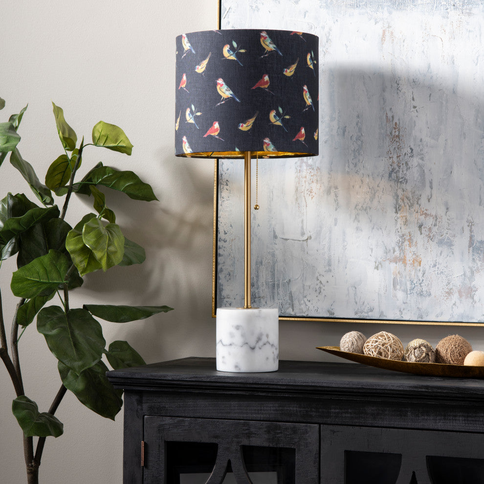 Isla Marble Base Lamp With Bird Shade