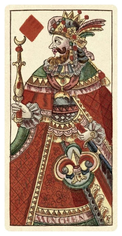 "King of Diamonds (Bauern Hochzeit Deck)" Paper Art, 38"x74"