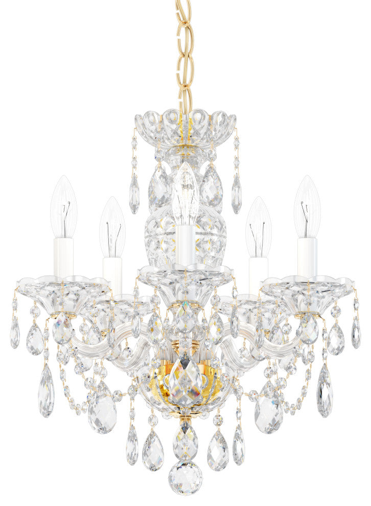 Schonbek 2999-211H, 5 Light Crystal Chandelier In Aurelia