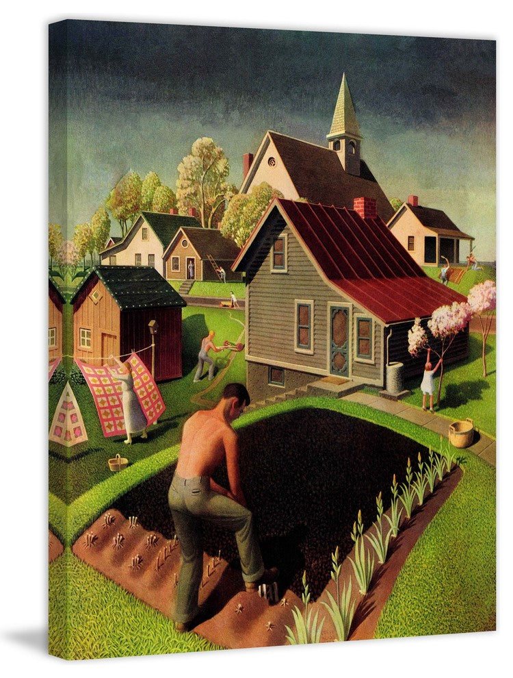 "Spring 1942" Painting Print on Canvas by Grant Wood