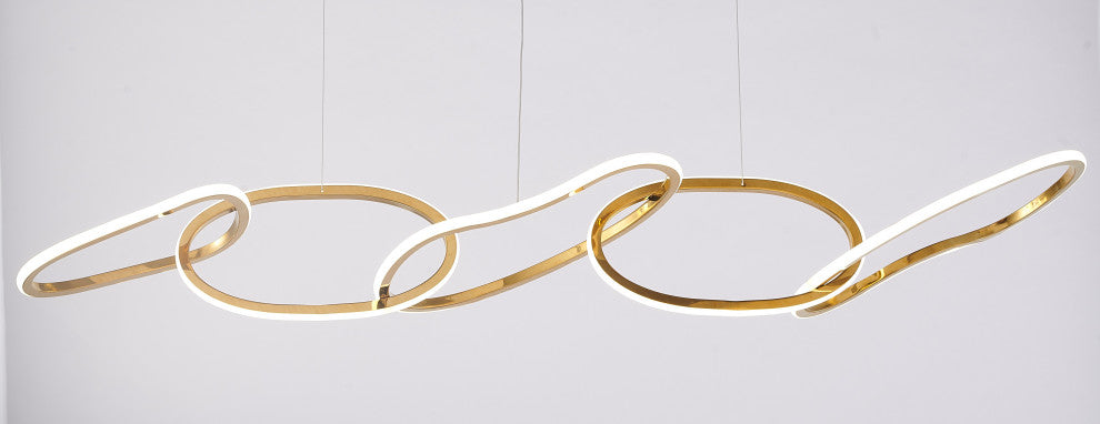 Gold LED loop chandelier