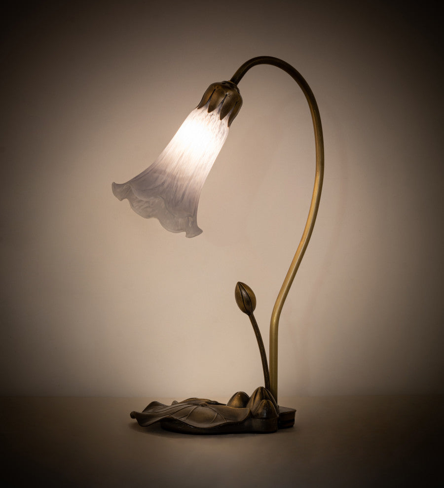 16 High Grey Pond Lily Mini Lamp