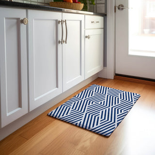 Premium Machine Washable Mayfield AMF550 Navy 1'8" x 2'6" Rug