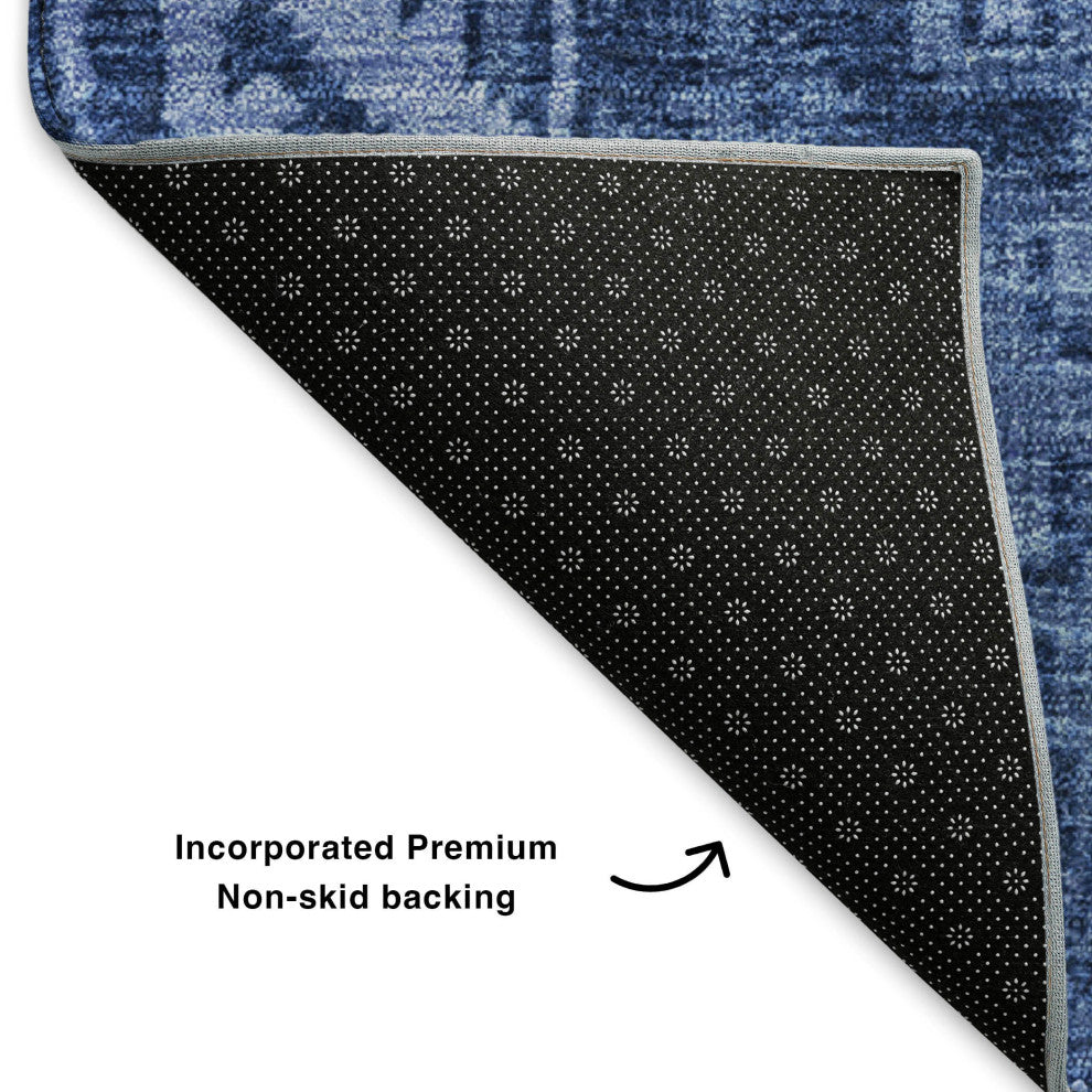 Premium Machine Washable Mayfield AMF635 Navy 1'8" x 2'6" Rug