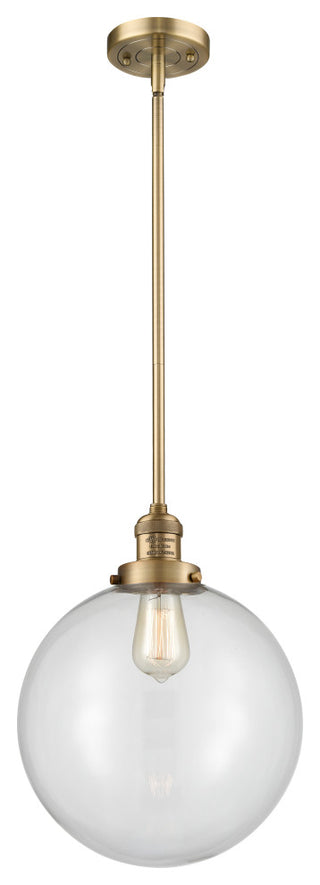 Beacon Mini Pendant, Brushed Brass, Clear
