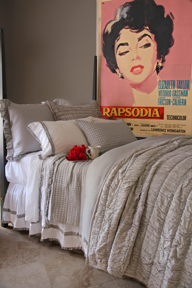 Cathalina Linen, Gray Chambray, Twin Quilt