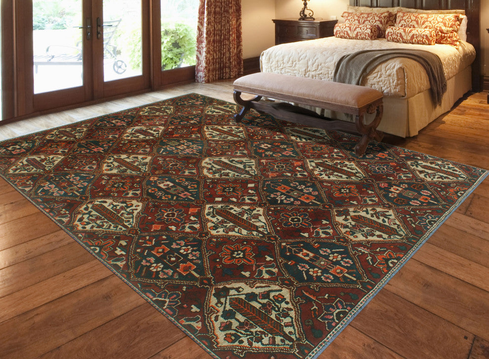 Fine Vintage Distressed Hallie Burgundy/Navy Rug, 7'1x9'7