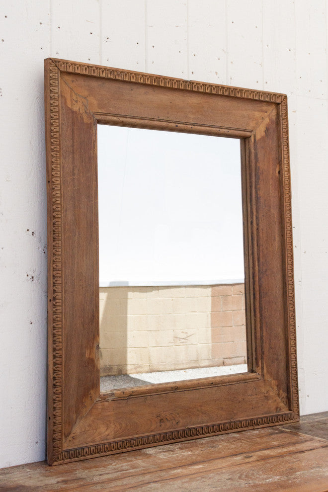 Boho Rustic Teak Frame Mirror