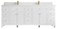 Sonoma 84 Double Sink Reeded Bath Vanity in White 1.5" White Quartz