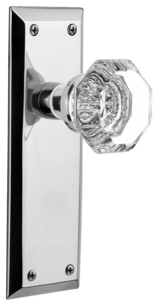 Nostalgic Warehouse NYKWAL_SD_NK Waldorf Lead Crystal Single - Bright Chrome