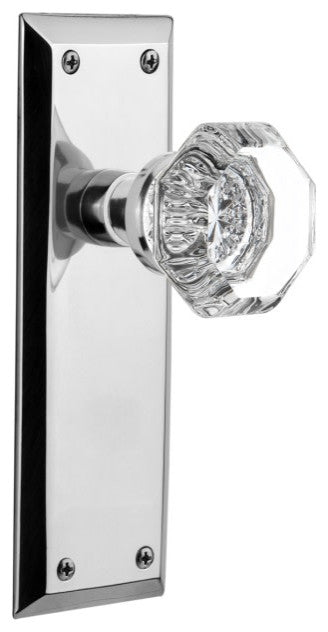 Nostalgic Warehouse NYKWAL_SD_NK Waldorf Lead Crystal Single - Bright Chrome