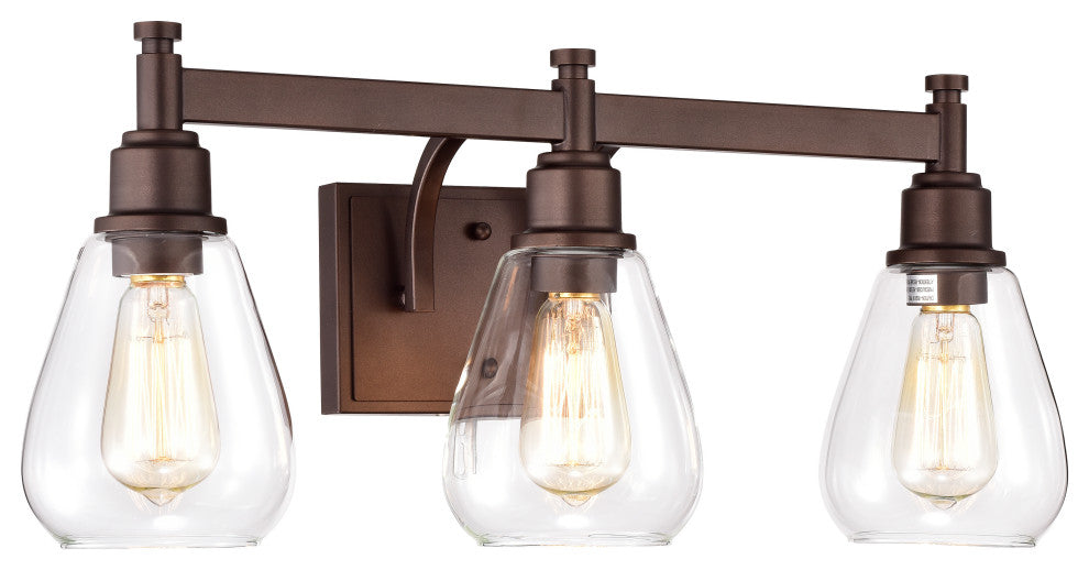 CHLOE Lighting HUDSON Transitional 3-Light Oil Rubbed Bronze Bath Fixture