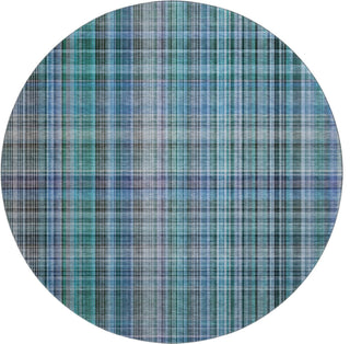 Premium Machine Washable Mayfield AMF541 Teal 8' x 8' Round Rug