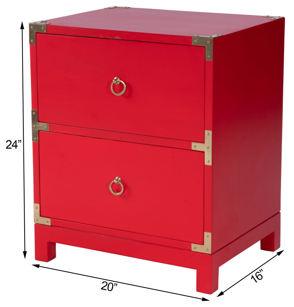 Butler Ardennes Red Campaign Chairside Chest