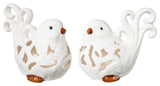 Ceramic Cardinal Bird Figurine Gloss White Finish