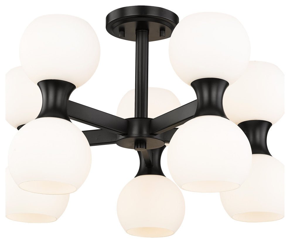 Z-LITE 10-Light Semi Flush, Matte Black