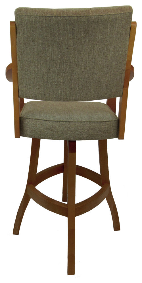 Swivel Counter Wood Bar Stool Casa on S-Base, Basin Beige - Honey, 26"
