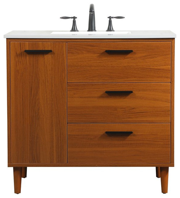 Bailey 36" Bathroom Vanity, Teak