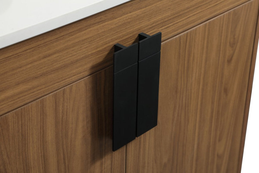 Home Living 19" Modern Walnut Brown-Light Bathroom Vanity