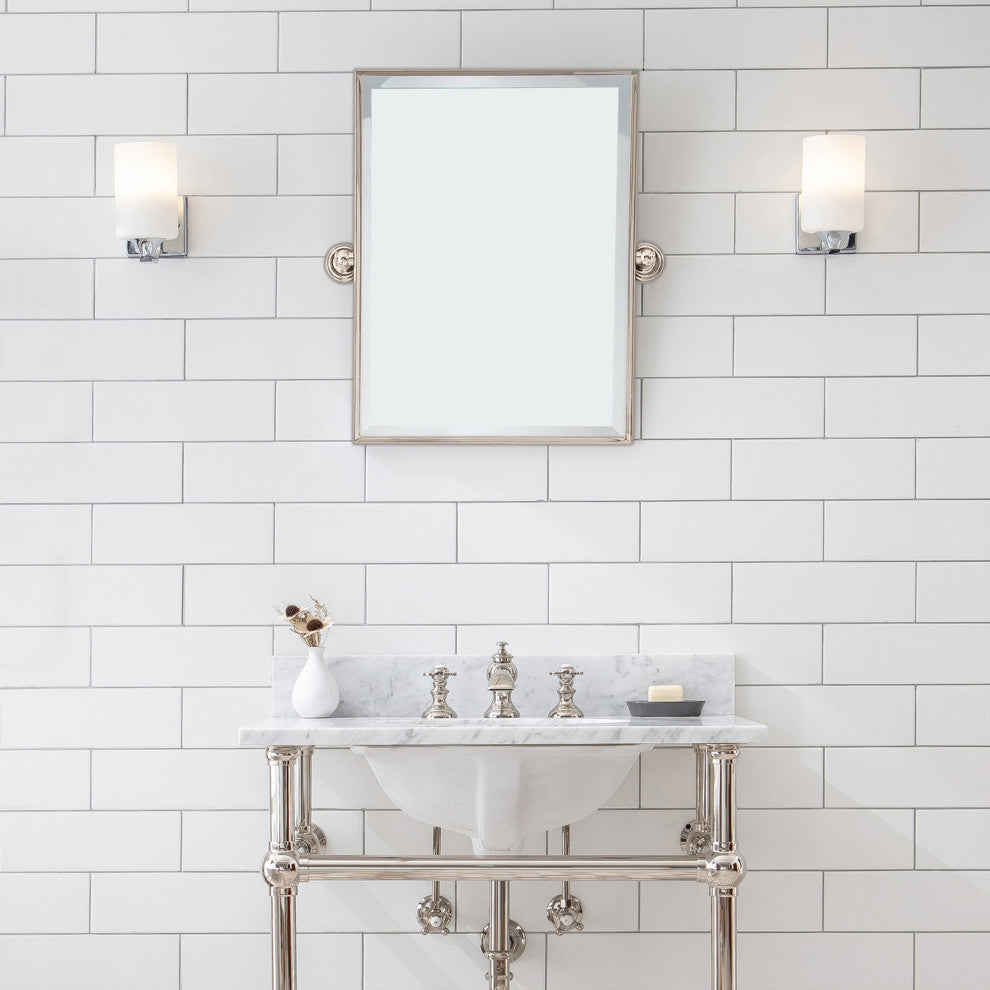 Metal Retangular Mirror 18"x24", Polished Nickel