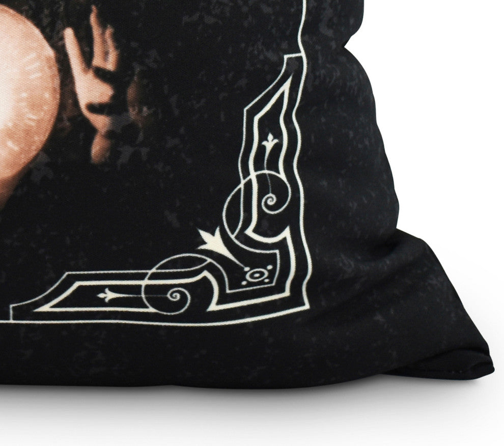 All Seeing Psychic 18" Cream Halloween Print Decorative Throw Pillow