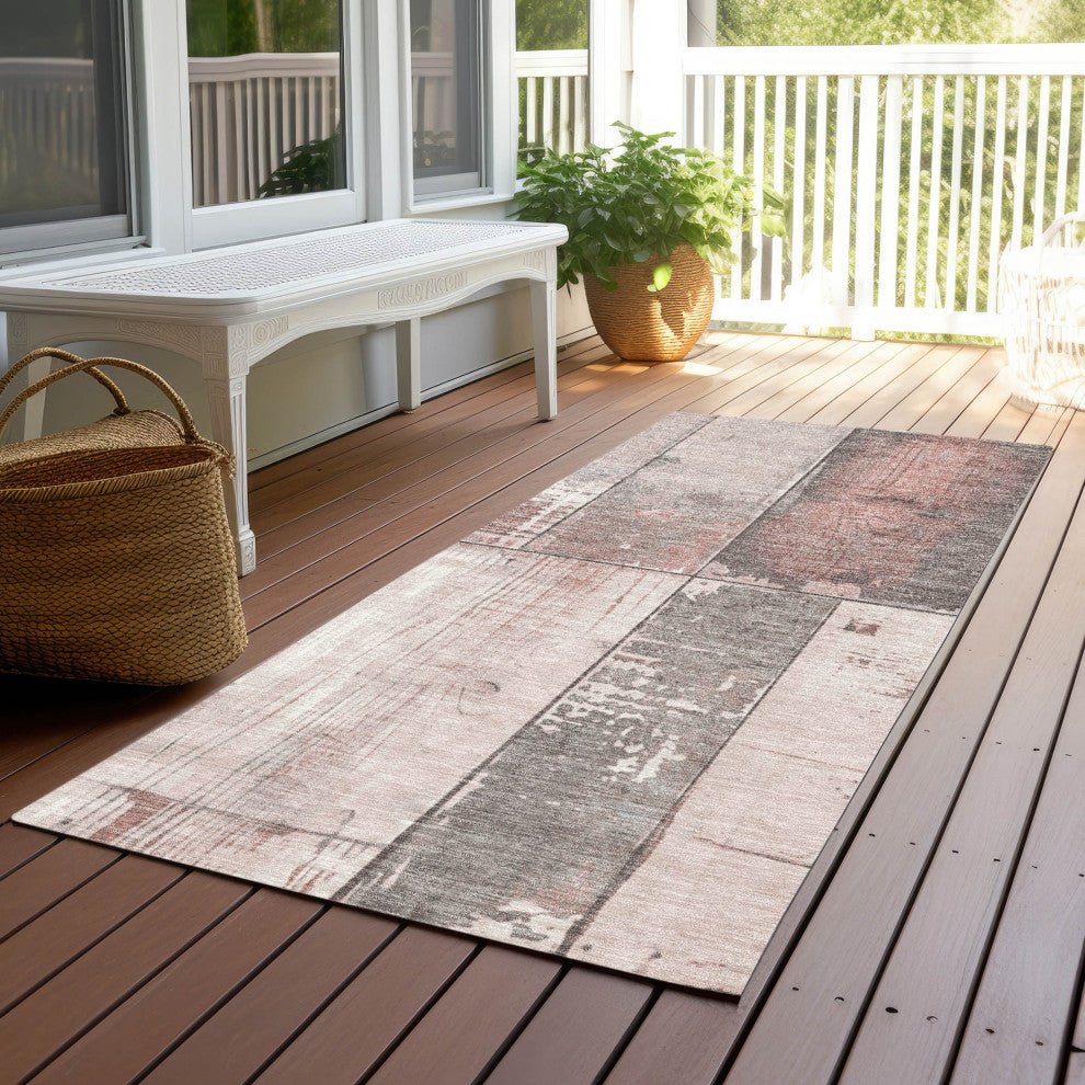 Machine Washable Indoor/Outdoor Chantille ACN1877 Copper 2'3" x 7'6" Runner Rug