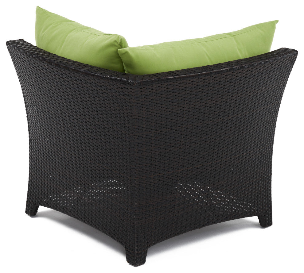 Deco 4 Piece Aluminum Outdoor Patio Corner Sectional Set, Ginkgo Green