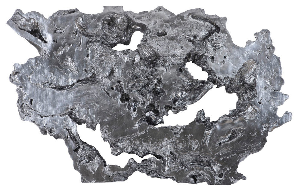 Burled Root Wall Art, Large, Liquid Silver